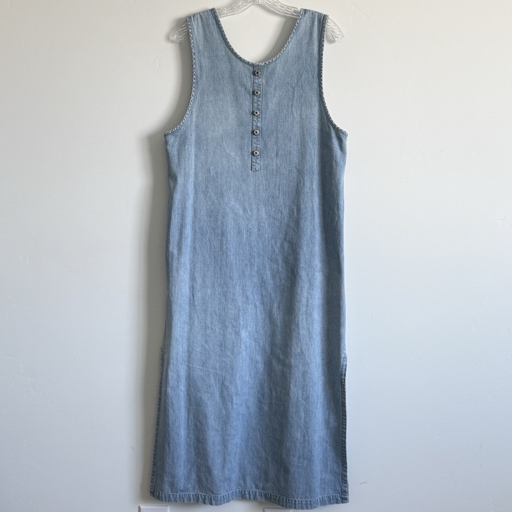 VTG Denim Jumper Dress Women M Country Cottage Teacher‎ Modest Overall